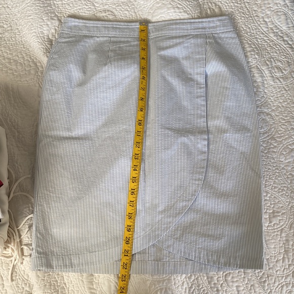 Brook Brothers Blue and White Striped Pencil Skirt - Picture 9 of 9